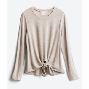 KAILEIGH Gretl Brushed Knot Front Knit Top